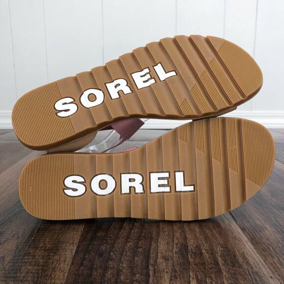 Sorel Ella II Strappy Leather Flat Sandal Vacation Cruise Size 8.5 Tan Pink - Picture 9 of 16